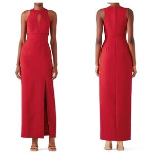 JS Collections Keyhole Column Gown in Burgundy Wine Red size 2